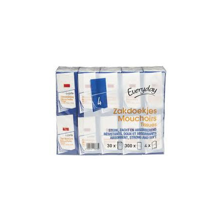 EVERYDAY MOUCHOIRS 4 EPAISSEURS 30X10PC
