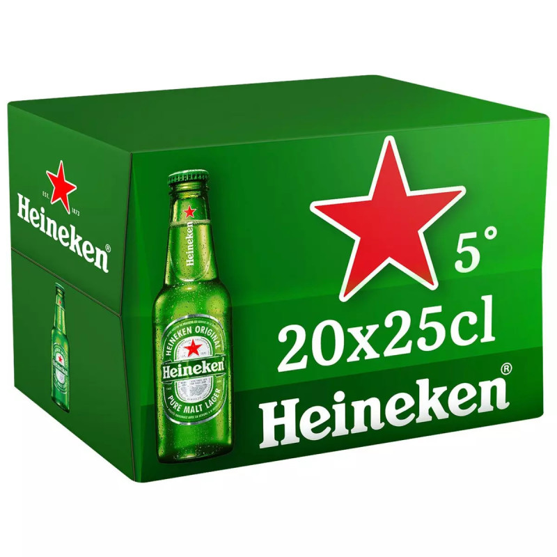 BIERE HEINEKEN 20X25CL BLLE