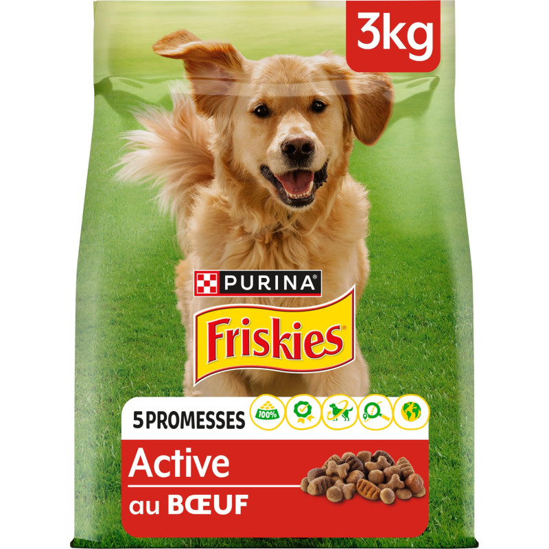 CROQUETTE CHIEN ACTIF 3KG BOEUF FRISKIES