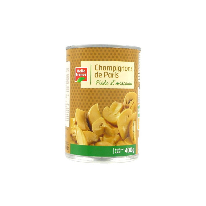 1 2 CHAMPIGNONS MORCEAUX ET PIEDS BELLE FRANCE