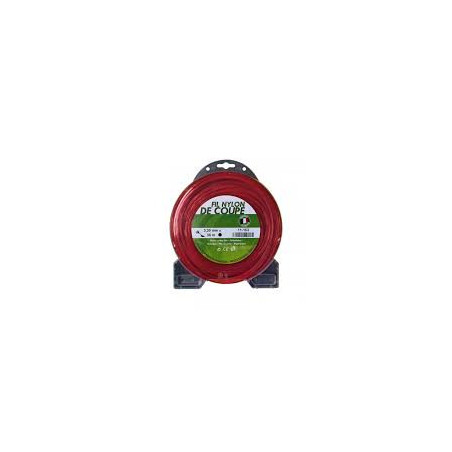 Fil Nylon rouge carre 3mm