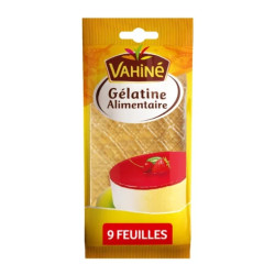 S 9 FEUILLES DE GELATINE ALIMENTAIRE VAHINE