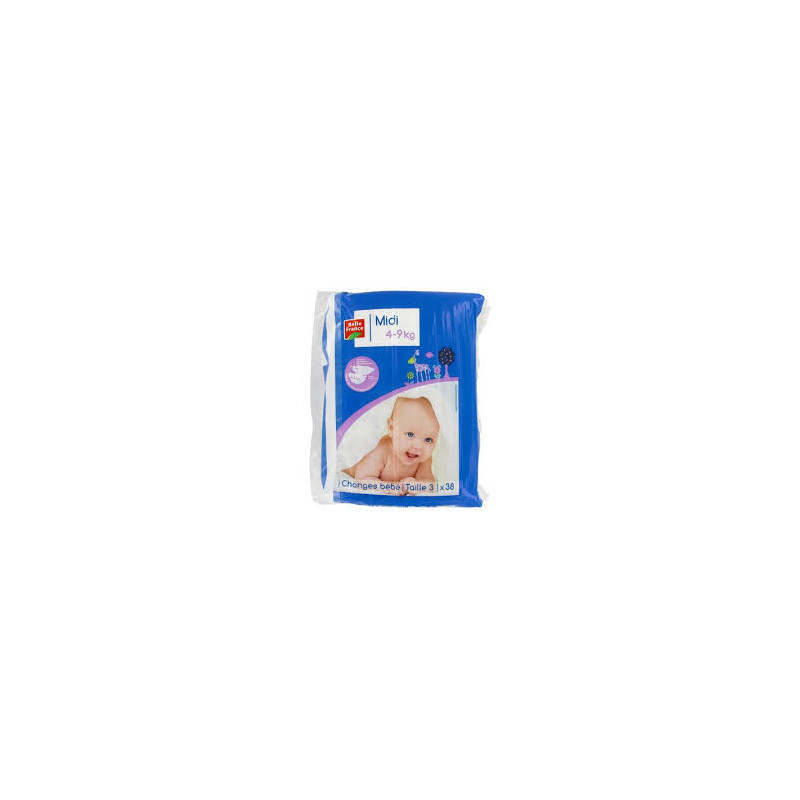 COUCHE BEBE EXTRA DRY MIDI 4 9KG X38 BF