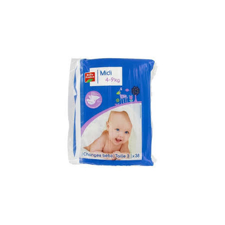COUCHE BEBE EXTRA DRY MIDI 4 9KG X38 BF