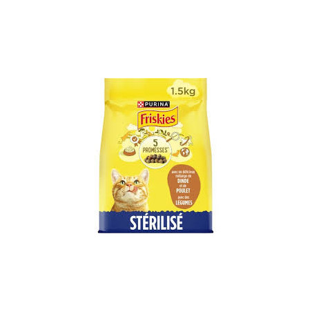 FRISKIES CHAT STERILISE DINDE 1,5KG