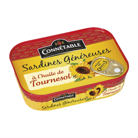 Sardines genereuses huile tournesol 140G