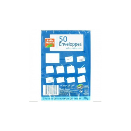 PQ 50 ENVELOP BLANCH AUTO ADHESIVE 162X114 B FRANCE