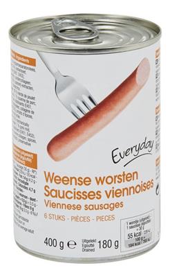 EVERYDAY saucisses viennoises 6pc 400g