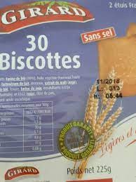 BISCOTTE GIRARD SANS SEL 225 G